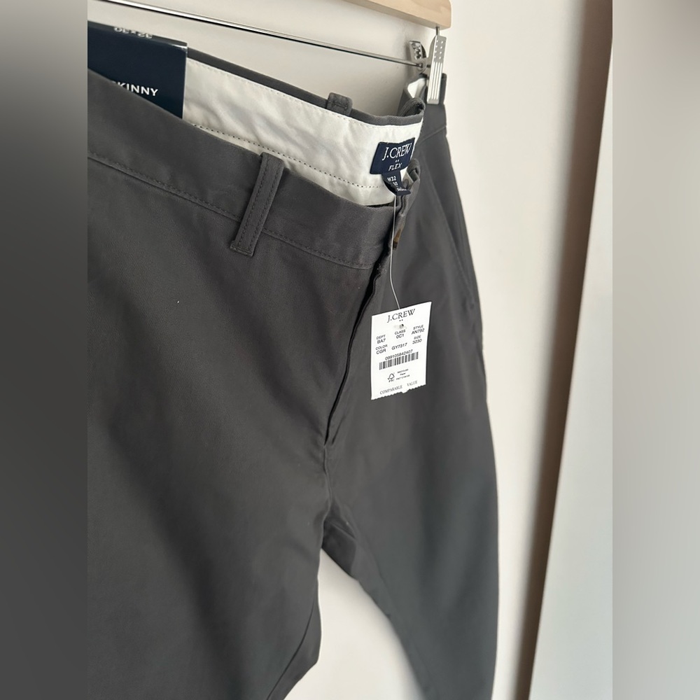 NWT Men’s J.Crew Factory skinny fit grey chino pants size 32/30 - Picture 4 of 5